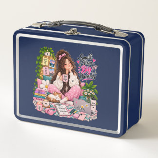 Dream Big Cozy Girl – Coffee, Books & Positive Vib Metal Lunch Box