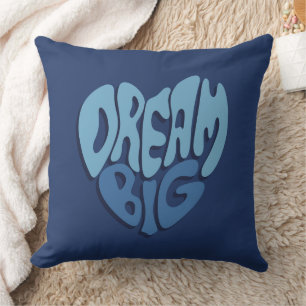 Dream Big: Dark Space-Blue Quote Throw Pillow