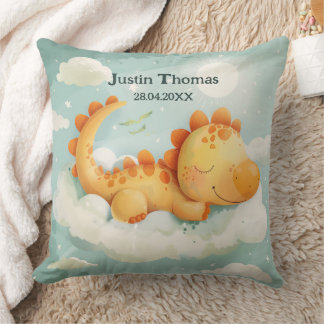 Dream Big dinosaur theme Throw Pillow