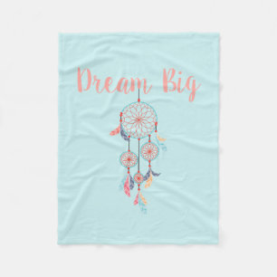 Dream Big Dreamcatcher Bohemian Dream Catcher Fleece Blanket