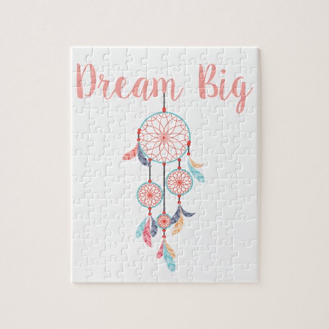 Dream Big Dreamcatcher Dream Catcher in Peach Jigsaw Puzzle (Vertical)