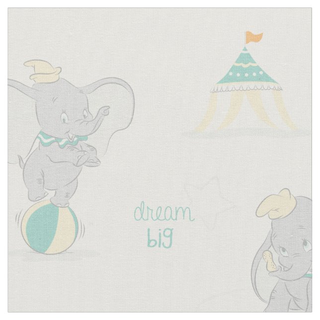Dream Big Dumbo Pattern Fabric (Close Up)