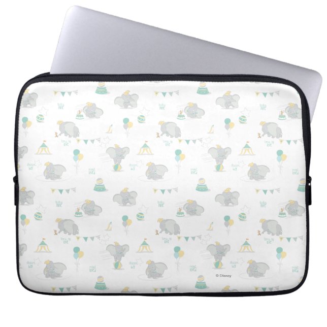 Dream Big Dumbo Pattern Laptop Sleeve (Front)