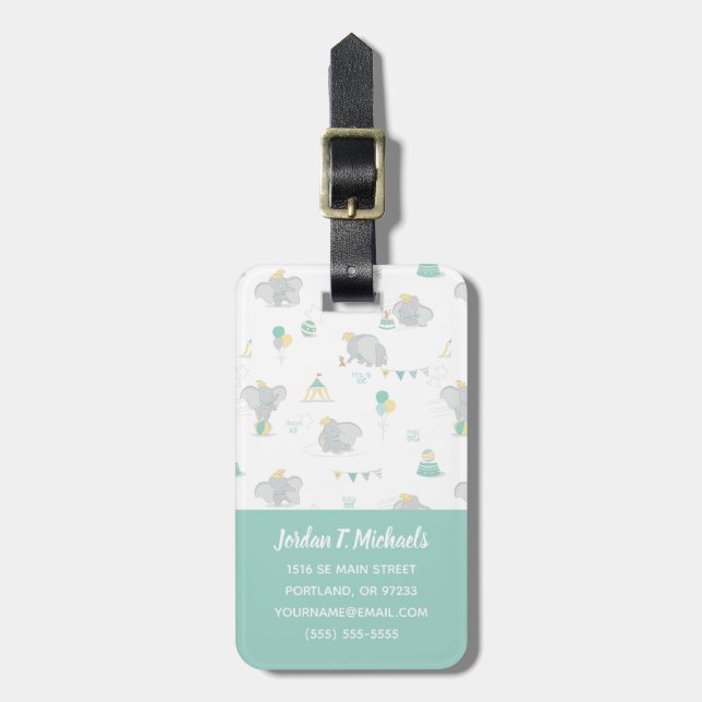 Dream Big Dumbo Pattern Luggage Tag (Front Vertical)