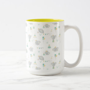 Dream Big Dumbo Pattern Two-Tone Coffee Mug