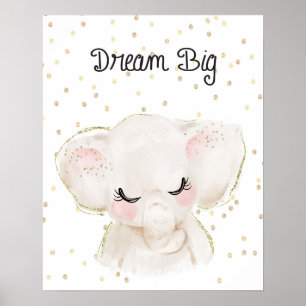 Dream Big Elephant Nursery Wall Art