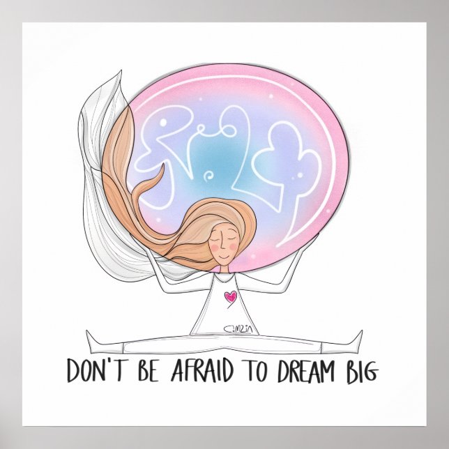 Dream Big - Inspirational Hand-Drawn Poster (Devant)