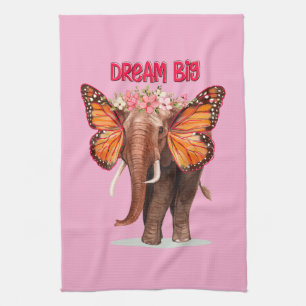 Dream Big Like An Elephant Inspirational Kitchen Towel