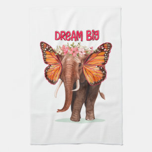 Dream Big Like An Elephant Inspirational Kitchen Towel
