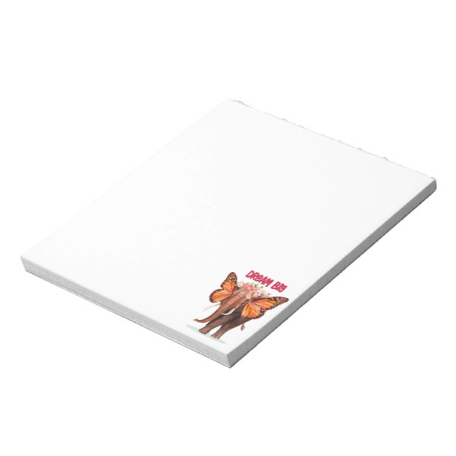 Dream Big Like An Elephant Inspirational Notepad (Rotated)