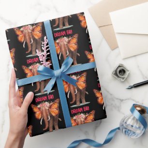 Dream Big Like An Elephant Inspirational Wrapping Paper