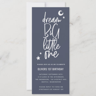 Dream big little one 1st birthday photo card