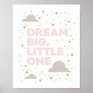 Dream Big, Little One Art Print in Blush Pink