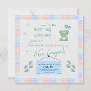 Dream Big Little One Baby Shower Invitation Tedd