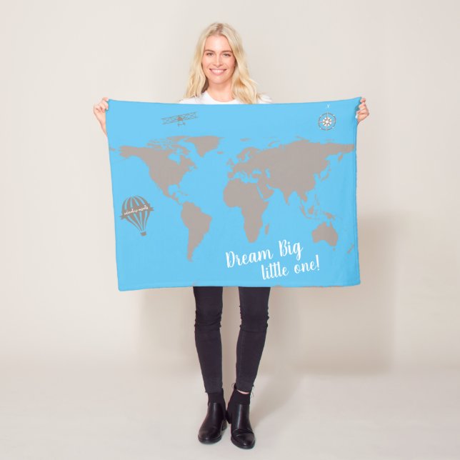 Dream big little one! Blue baby blanket (In Situ)