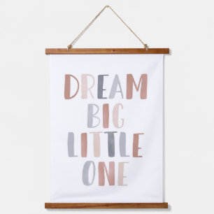 Dream Big Little One Boho Kids Room Decor Hanging Tapestry