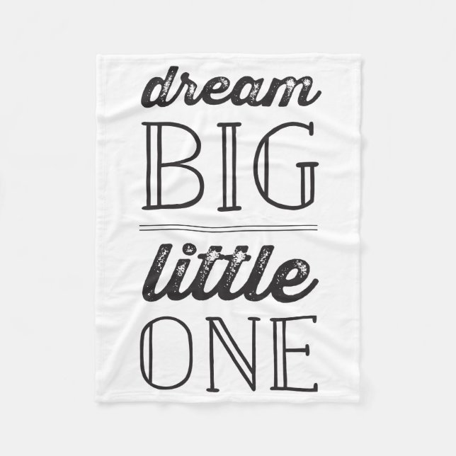 Dream Big Little One Boy Girl Neutral Baby Blanket (Front)