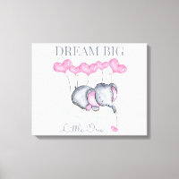 Dream Big Little One Cute Baby Girl Elephant