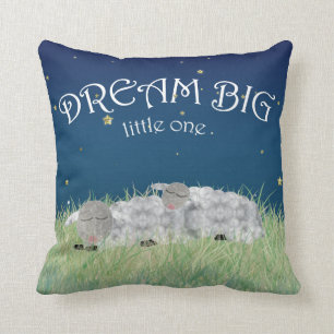 Dream Big Little One Cute Nursery Art Throw Pillow
