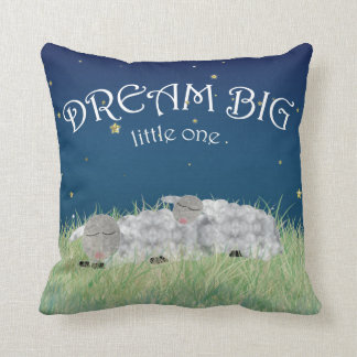 Dream Big Little One Cute Nursery Art Throw Pillow