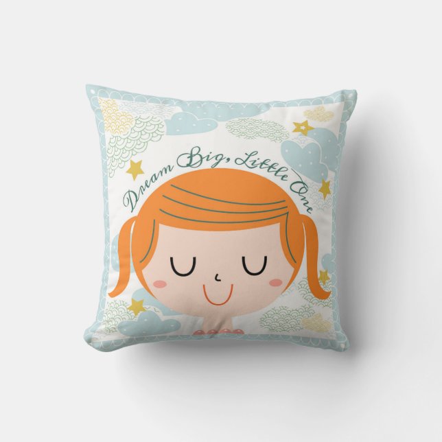 "Dream Big, Little One!" Girl's Pillow (Front)