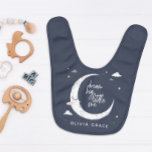 Dream big little one moon   clouds personalized bib<br><div class="desc">Dream big little one baby shower party design. With cute moon,  stars and cloud design. Part of a collection.</div>