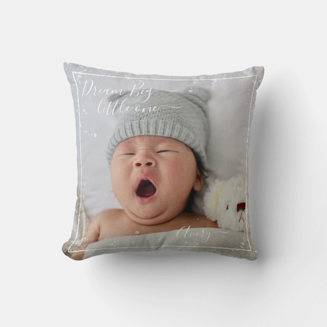 Dream big little one personalizable throw pillow (Front)