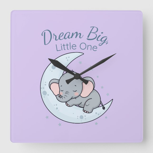 Dream Big, Little One Square Wall Clock (Front)