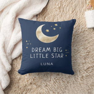 Dream Big Little Star Personalized Celestial Throw Pillow