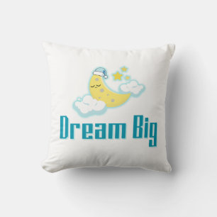 Dream Big – Minimal Aesthetic Moon & Stars Design Throw Pillow
