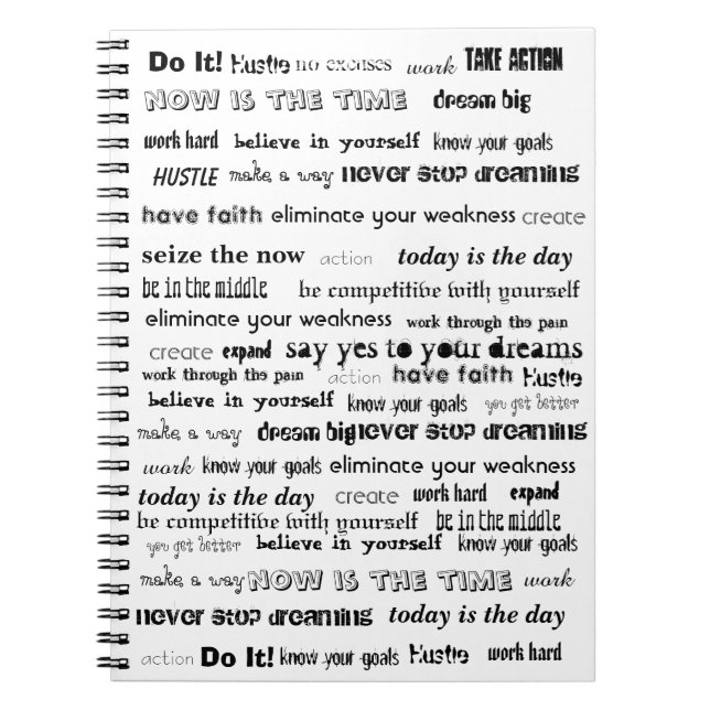Dream Big Motivational Typography Notebook (Front)