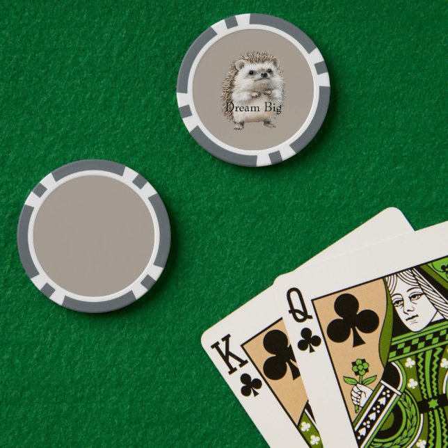 Dream Big (or personalize) Hedgehog   Poker Chips (Poker Table (Double))