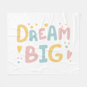 Dream Big Pastel Hearts Fleece Blanket