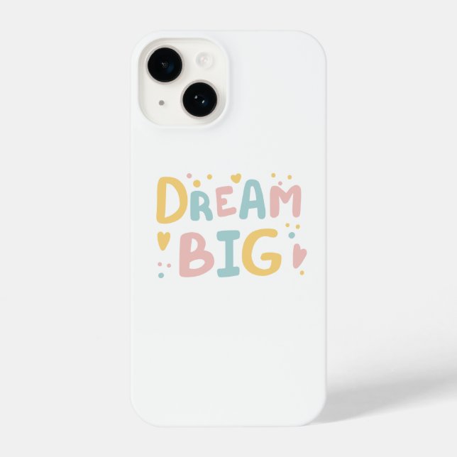 Dream Big Pastel Hearts iPhone Case (Back)