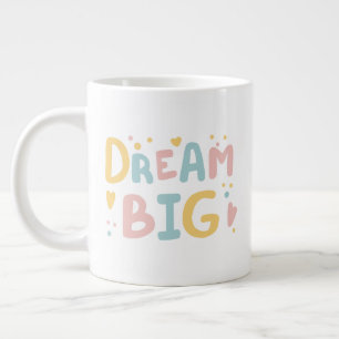 Dream Big Pastel Hearts Large Coffee Mug