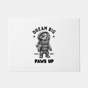 Dream Big Paws Up Astronaut Dog Doormat