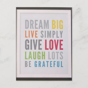 Dream Big Postcard Keep in touch