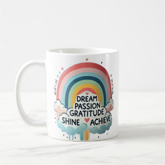 Dream Big Rainbow & Cloud Themed Coffee Mug