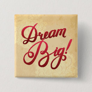 Dream Big Red 2 Inch Square Button