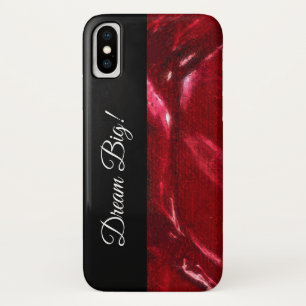 Dream Big! Red & Black Typography Template iPhone X Case
