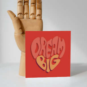 Dream Big: Red Heart Powerful Slogan Holiday Card