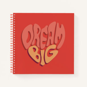 Dream Big: Red Heart Powerful Slogan Notebook