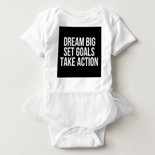 Dream Big Set Goal Take Action Motivational Quote Baby Bodysuit