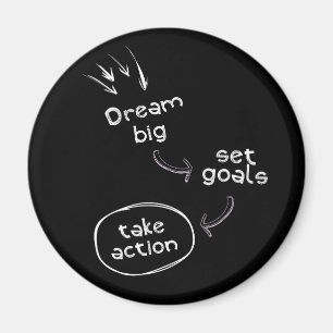 Dream big set goal take action motivational quote magnet