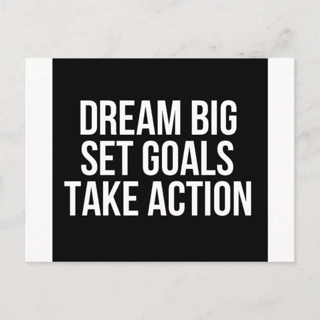 Dream Big Set Goals Take Action Motivational Quote Postcard (Front)