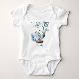 Dream Big Ship in the ocean Customizable Baby Bodysuit