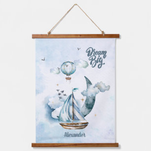 Dream Big Ship in the ocean Customizable Hanging Tapestry