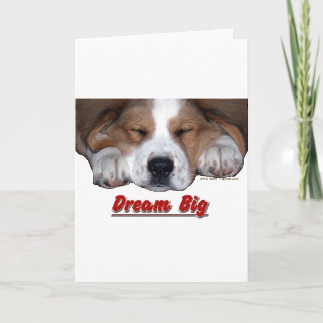 Dream Big Sleeping St. Bernard Mix Card (Front)