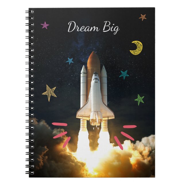 Dream Big Space Themed Graphic Notebook (Front)