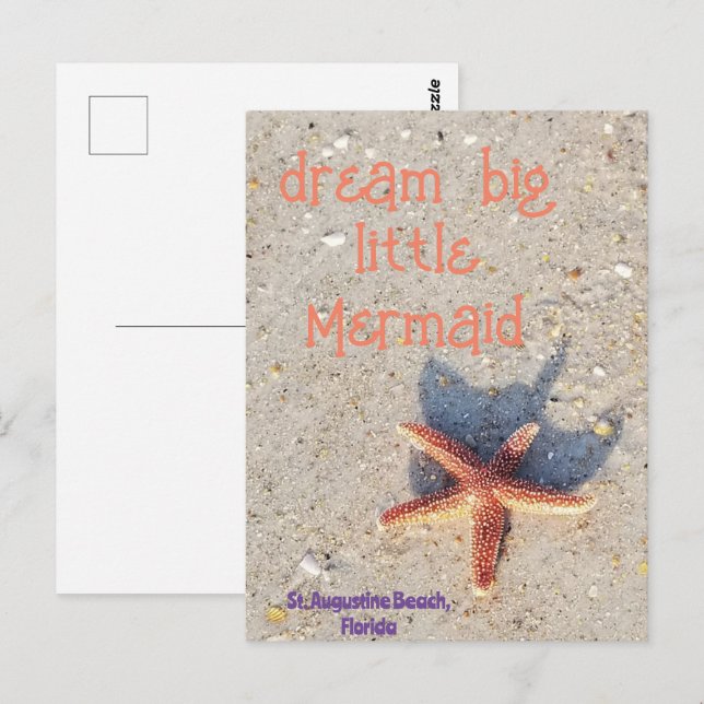 Dream Big starfish sur la carte postale St Augusti (Devant / Derrière)